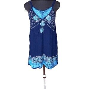 Blue Batik Mini Dress (0447)